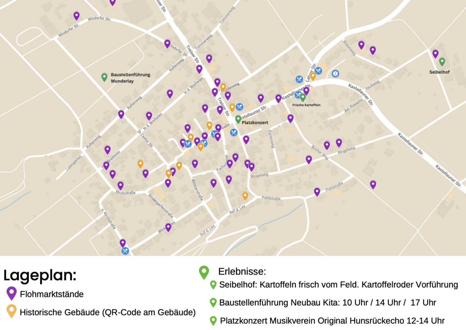 Lageplan zum Dorfflohmarkt am 15.09.2024 in Mörsdorf